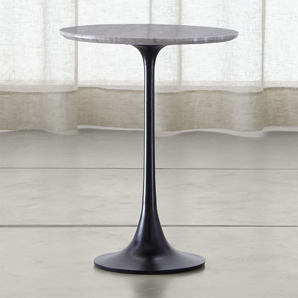 Nero Brown Marble Round Accent Table - Crate and Barrel | Havenly