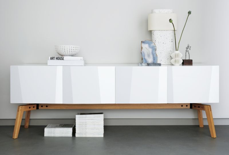 Alba Large White Lacquer Credenza - CB2 | Havenly