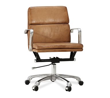 Nash Swivel Desk Chair Leather Caramel, Desk Chairs Leather