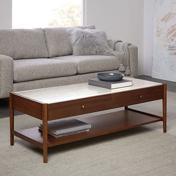 West elm mid century store storage coffee table