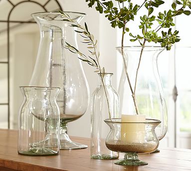 Voluminous Clear Glass Vases