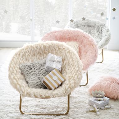 faux fur round chair