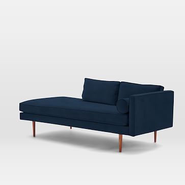 Monroe Mid Century Right Arm Chaise Lounger Performance Velvet Ink Blue West Elm - West Elm Monroe Mid Century Chaise Lounger Monroe Mid Century Right Arm Chaise Lounger Performance Velvet Ink Blue West Elm - West Elm Monroe Mid Century Chaise Lounger