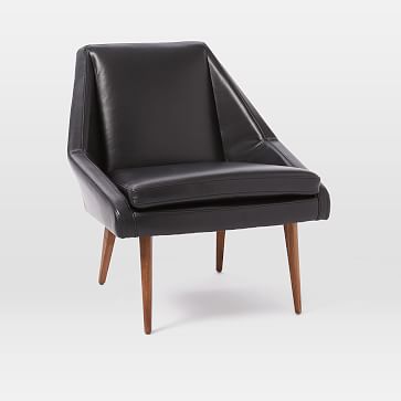 Parker Leather Slipper Chair Black