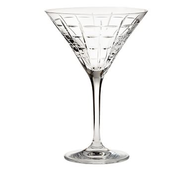 Library Hand-Cut Martini Glass, Set of 6 - Red