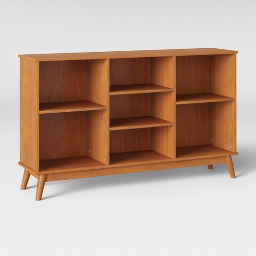 amherst mid century modern horizontal bookcase