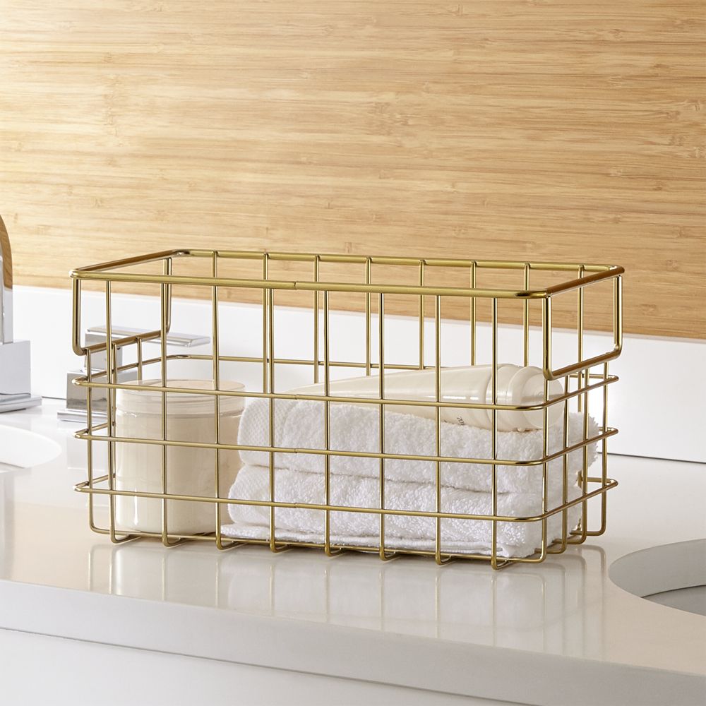 Brass Wire Basket Large Crate and Barrel Havenly