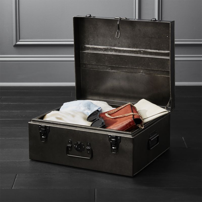 CB2 store Galvanized Trunk - Silver