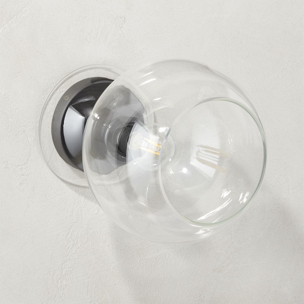 Bubble Glass Black Flush Mount LampWall Sconce CB2 Havenly
