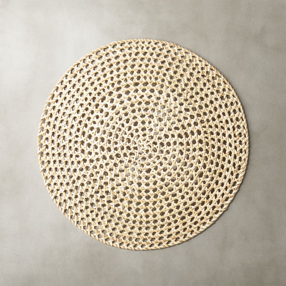 Round Natural Rattan Placemat CB2 Havenly