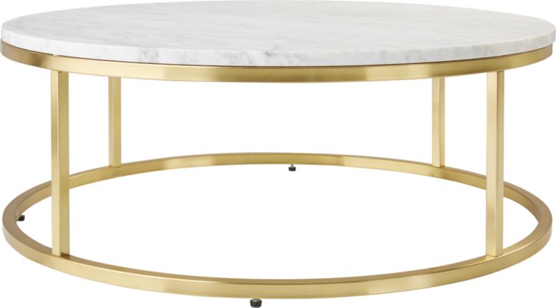 round marble brass coffee table