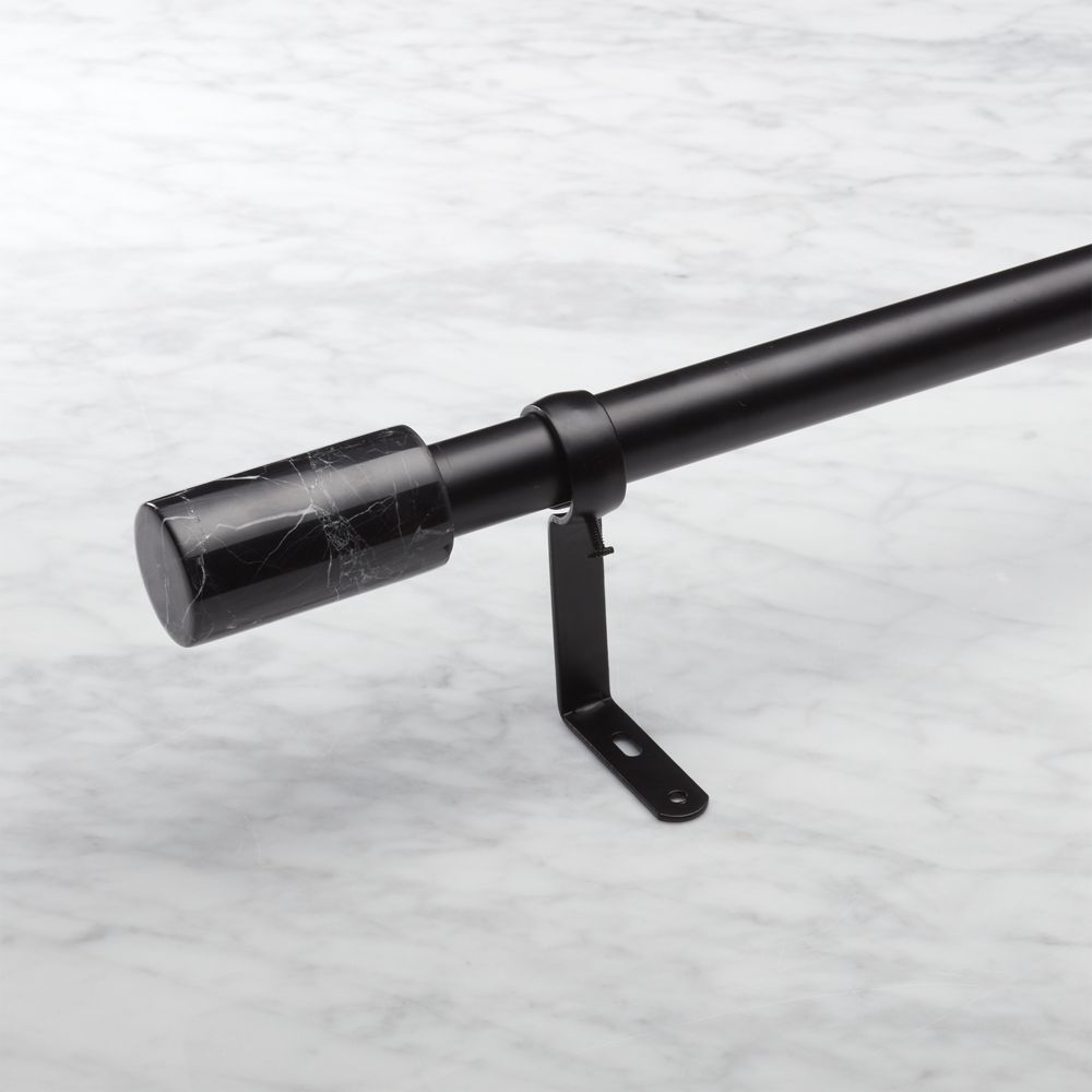 Black with Black Marble Curtain Rod Set 28
