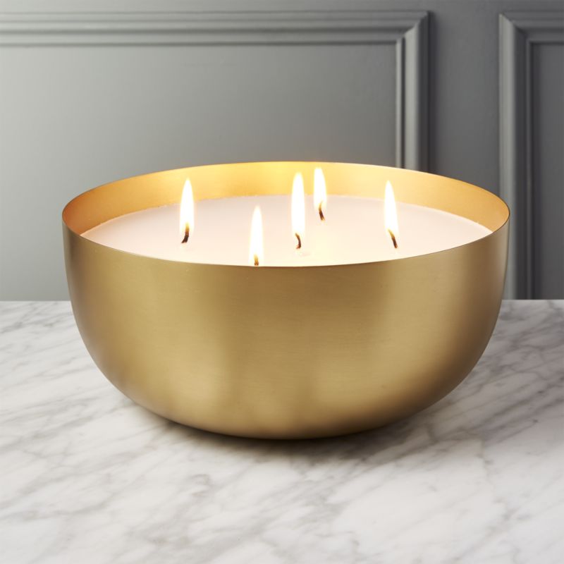 Large Brass Candle Bowl CB2 Havenly