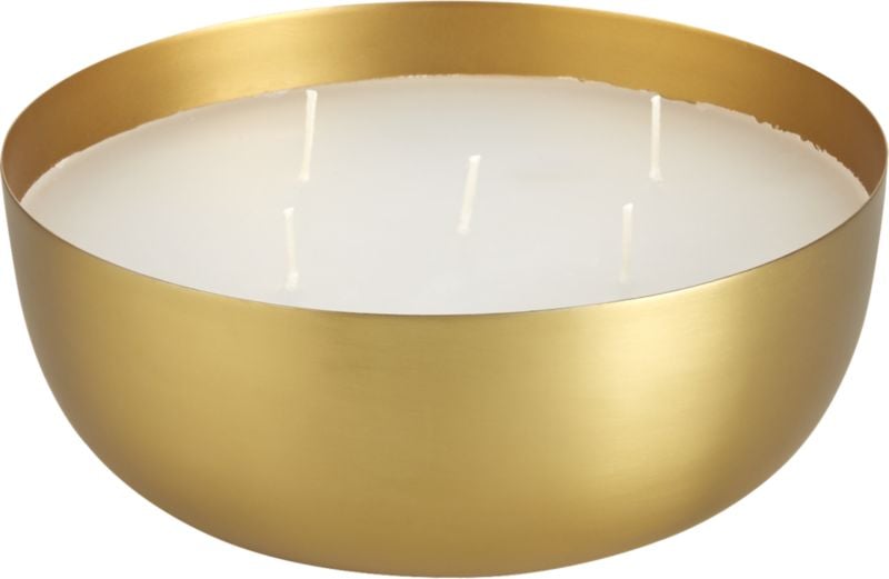 Large Brass Candle Bowl CB2 Havenly