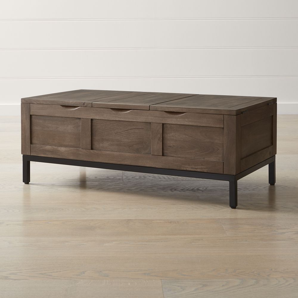 Crate and barrel tucker deals grey square trunk