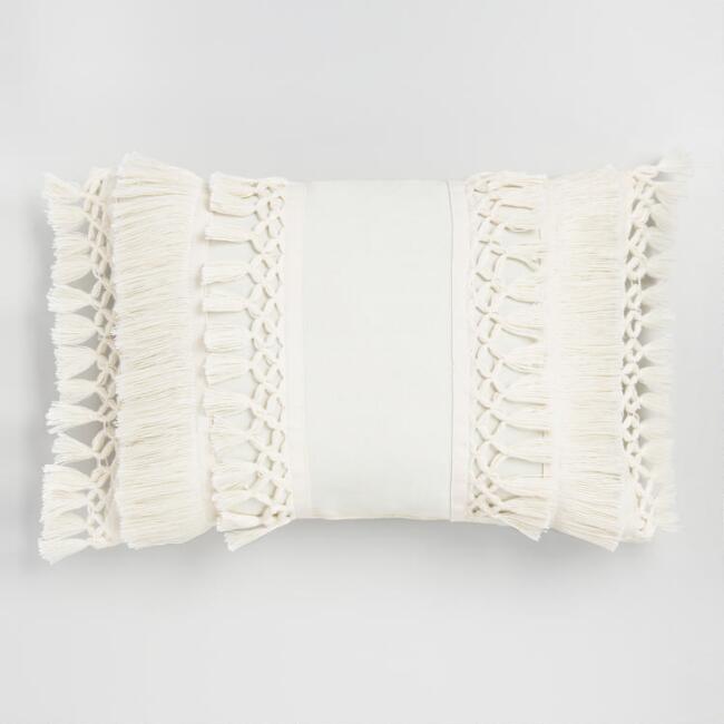 fringe lumbar pillow