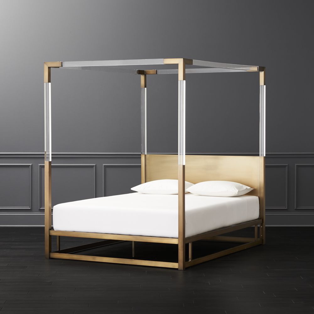 Acrylic Canopy Bed Queen - CB2 | Havenly