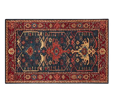 Channing Persian-Style Hand Tufted Wool Rug, 9 x 12', Indigo - Pottery ...