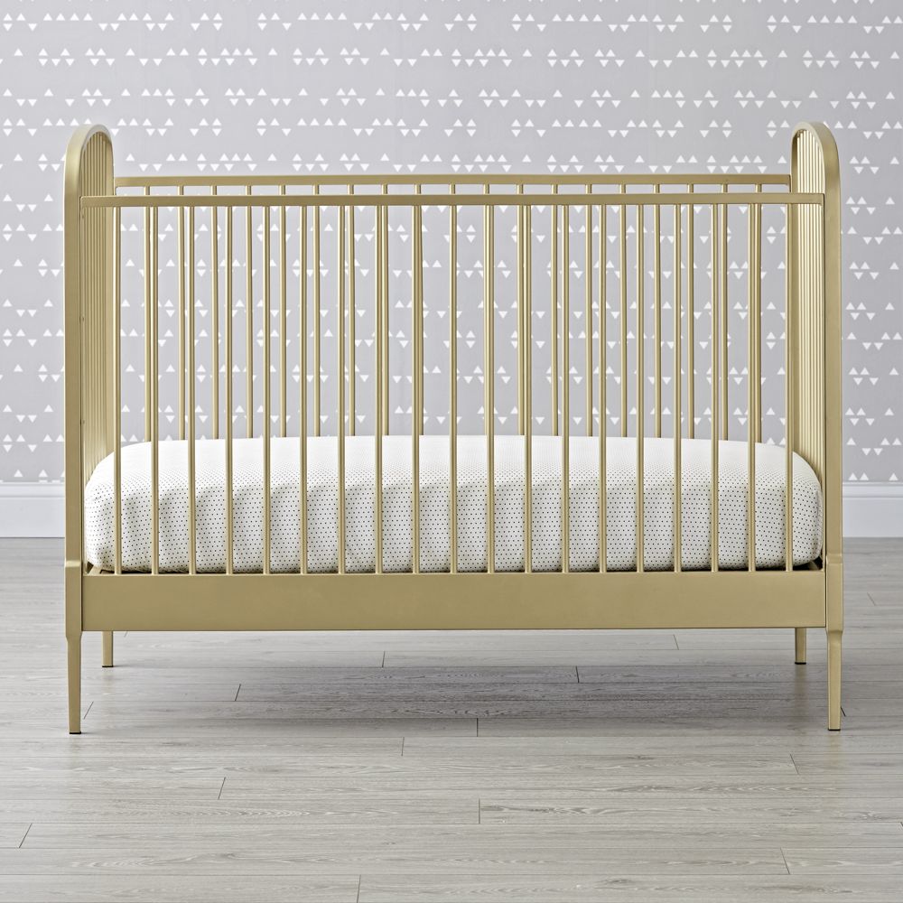 Larkin Gold Metal Baby Crib Crate and Barrel Havenly