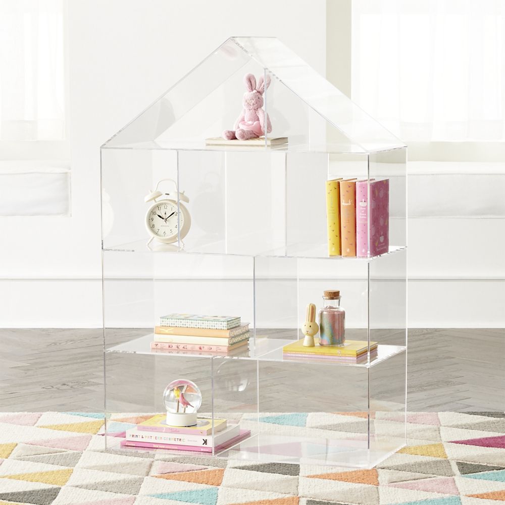 Acrylic House Bookcase Crate and Barrel Havenly