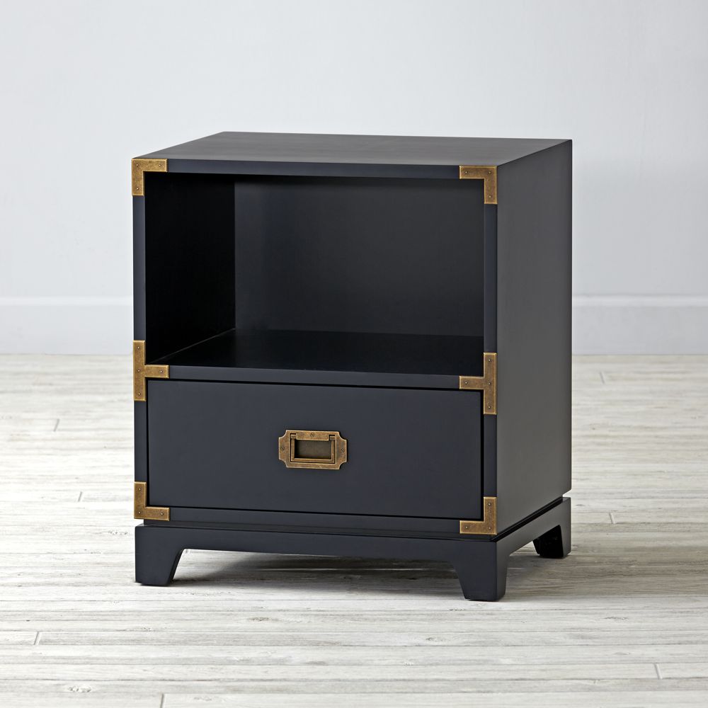 Kids Navy Blue Campaign Nightstand Crate and Barrel Havenly