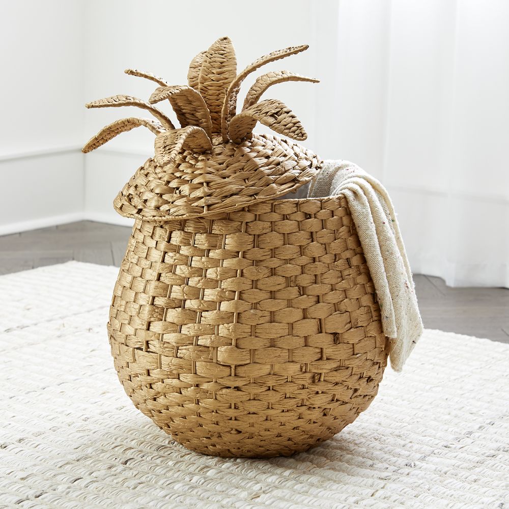 Pineapple Floor Basket Crate and Barrel Havenly