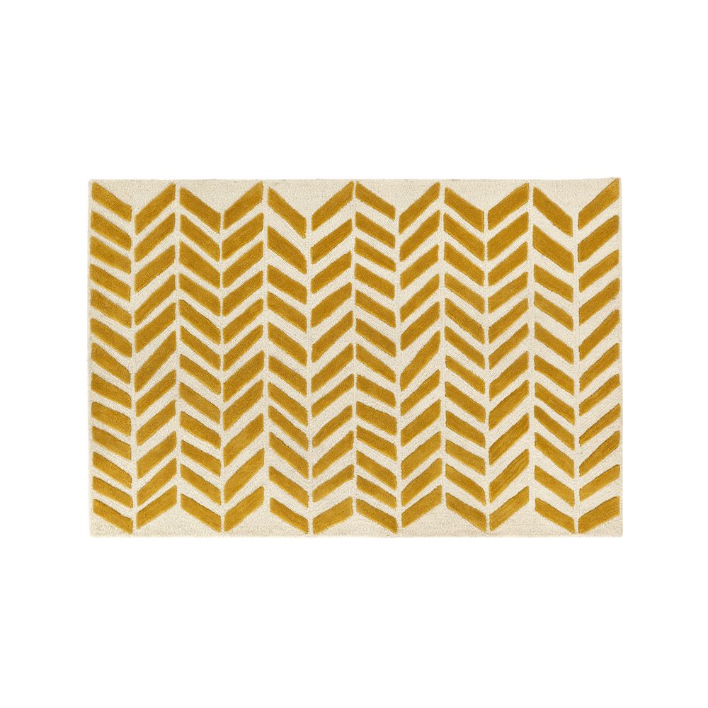 5x8' Yellow Chevron Rug Crate and Barrel Havenly