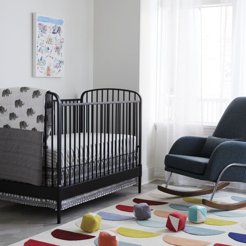 larkin black metal crib