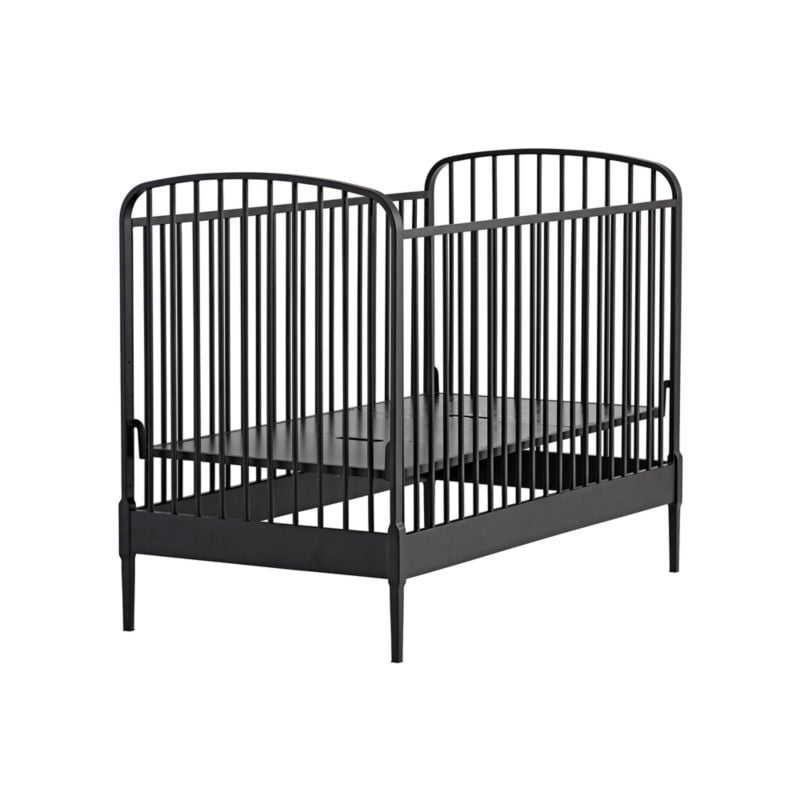 larkin black metal crib