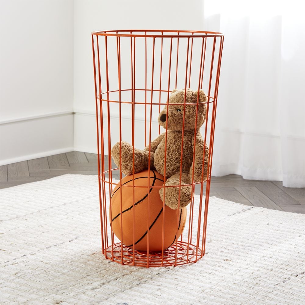 Orange Wire Ball Bin Crate and Barrel Havenly