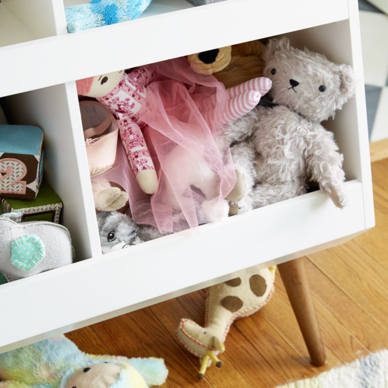 Walnut and White MidCentury Bookcase Crate and Barrel