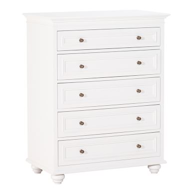 Chelsea Tall Dresser Simply White, Solid Wood Tall White Dresser