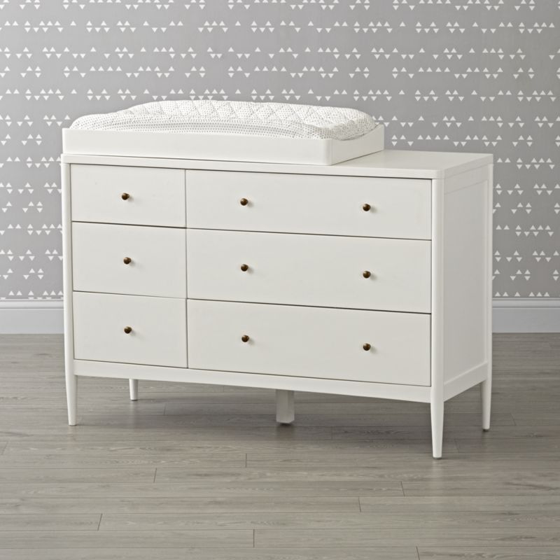 Kids Hampshire White 6 Drawer Dresser, Crate And Barrel Dresser Changing Table