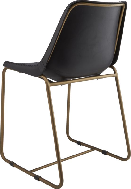roadhouse black leather chair - CB2