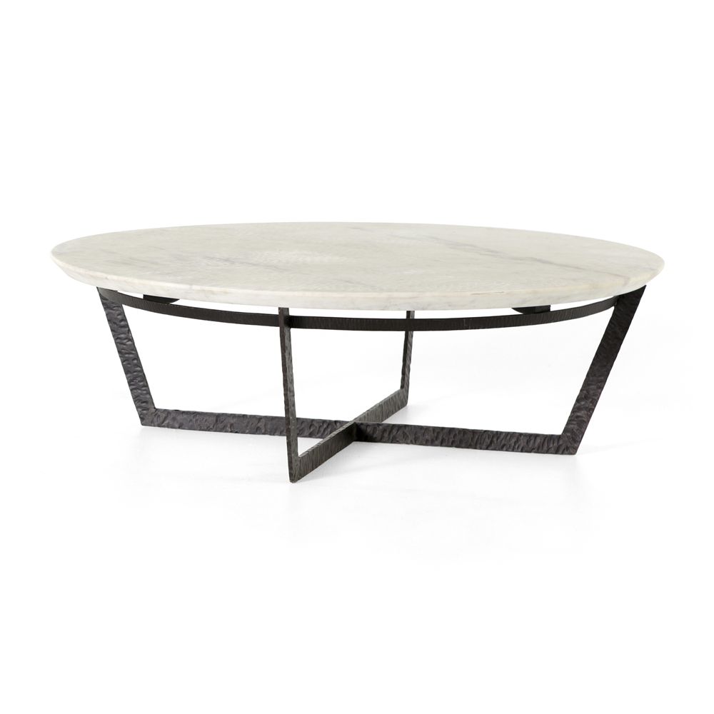 Verdad Round White Marble Coffee Table - Crate and Barrel