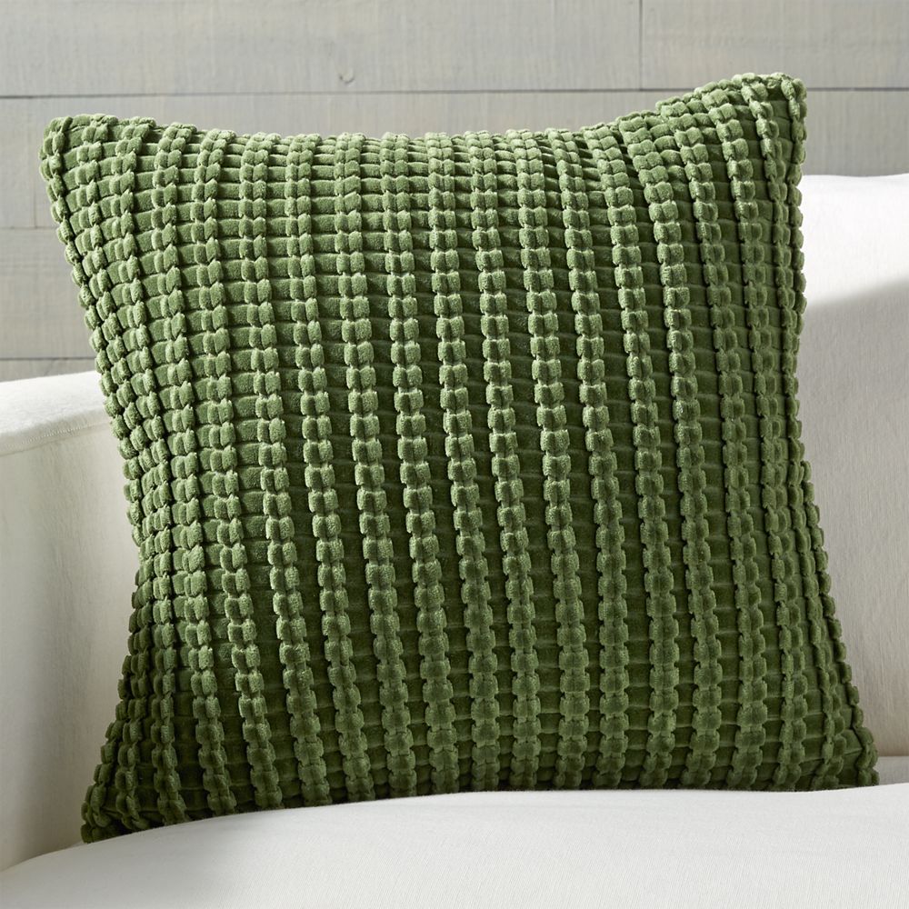 Cosatti Green Velvet Pillow with DownAlternative Insert 18" Crate