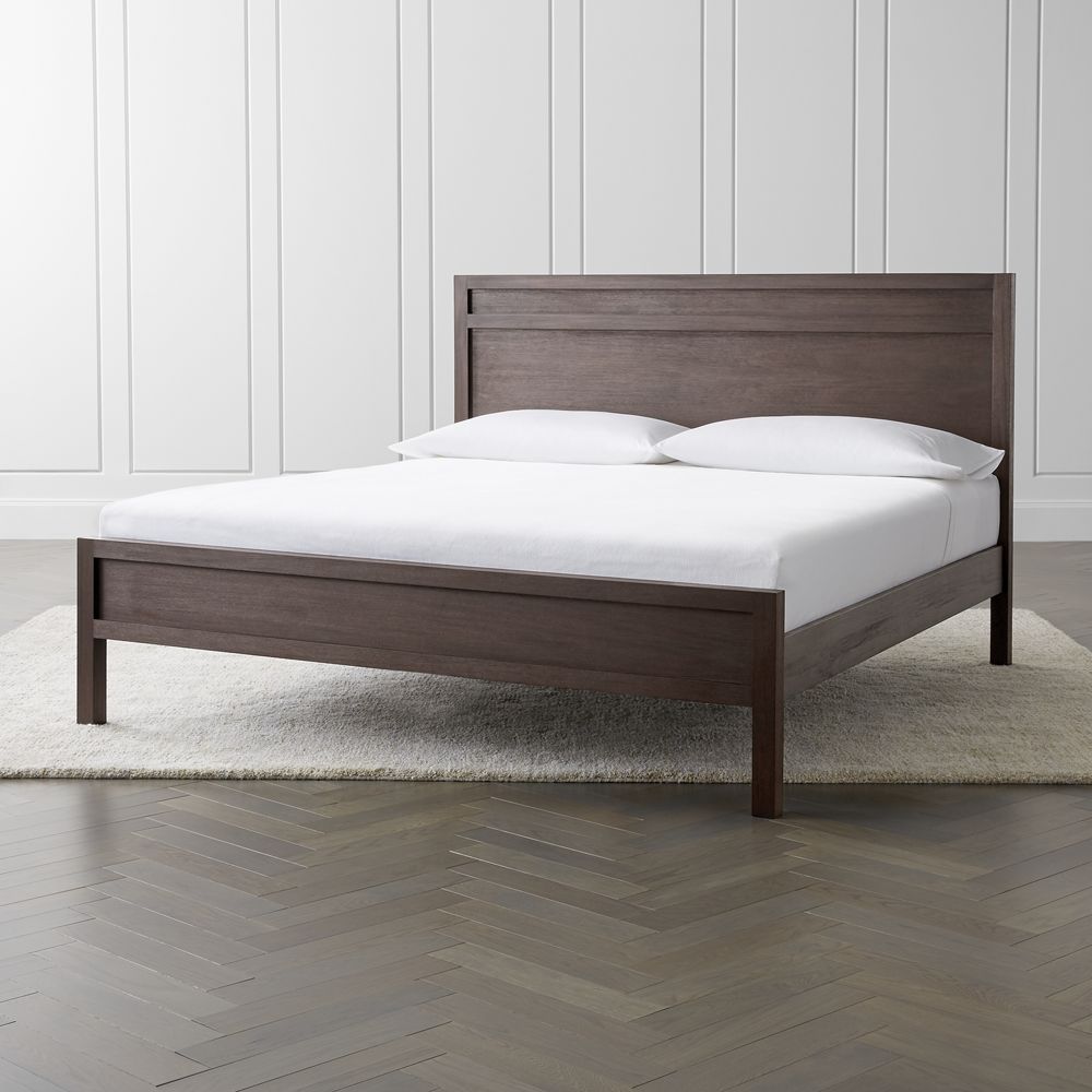 Keane Espresso Wood King Bed Crate and Barrel Havenly