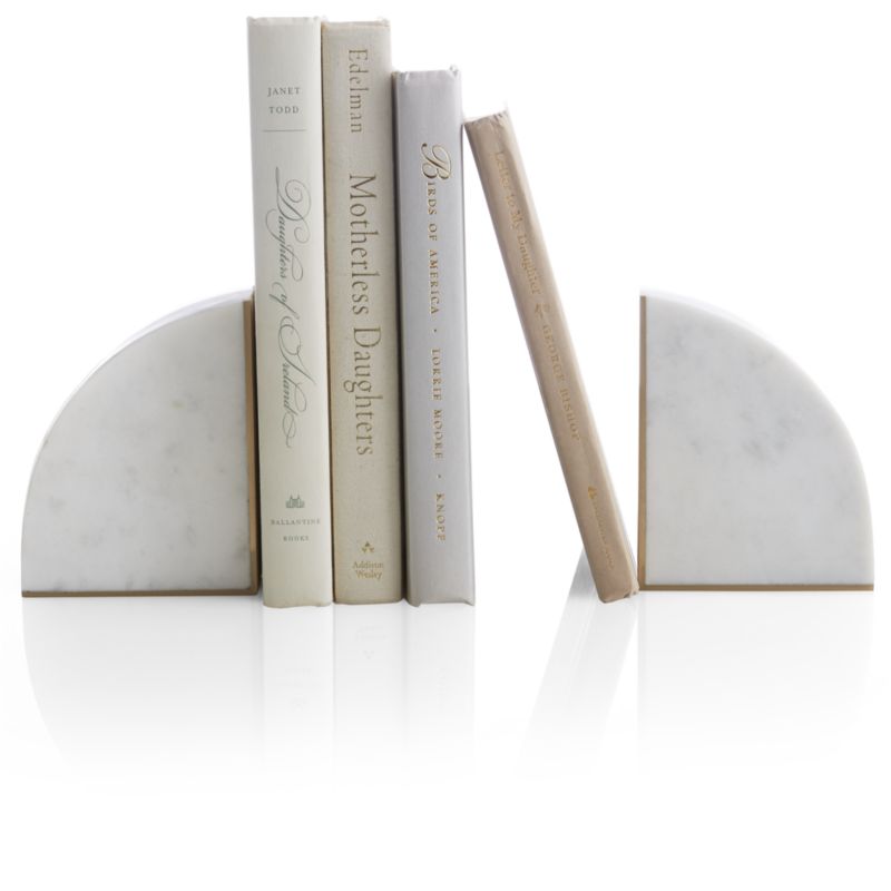 White Marble Bookends, Set of 2 Crate and Barrel