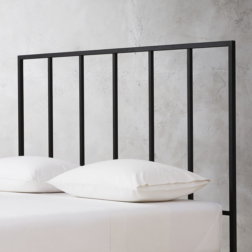 Alchemy Tall Matte Black Headboard Queen CB2 Havenly