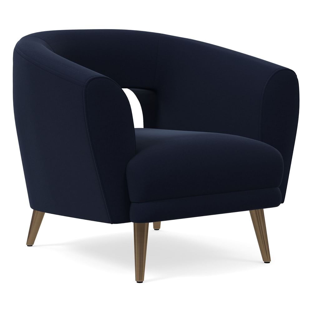 Millie Chair, Poly, Distressed Velvet, Midnight, Oil Rubbed Bronze ...