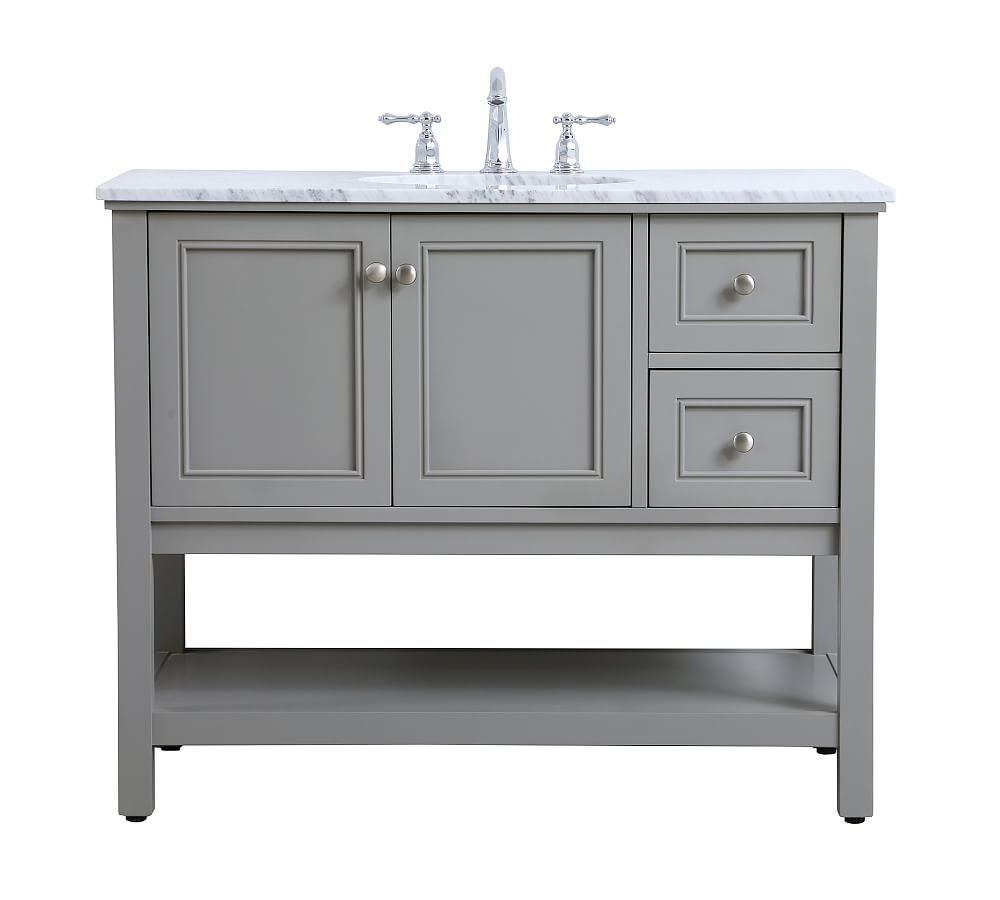 Gray Taryn Single Sink Vanity, 42" - Pottery Barn  Havenly