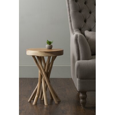 mader solid wood pedestal end table