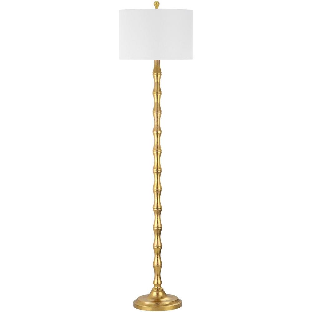 gold floor lamp white shade