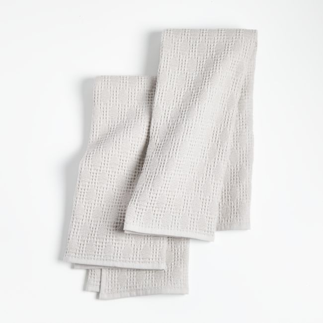 Diamond Pique White Tea Kitchen Dish Towels, Set of 2 + Reviews