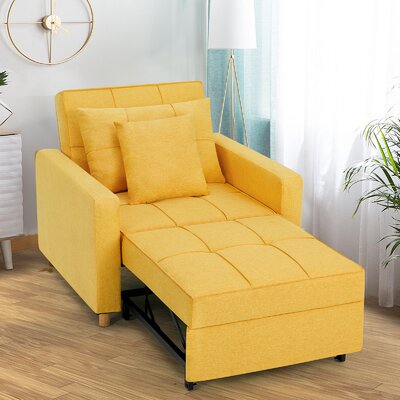 3-In-1 Sofa Bed Chair, Convertible Sleeper Chair Bed,Adjust Backrest ...