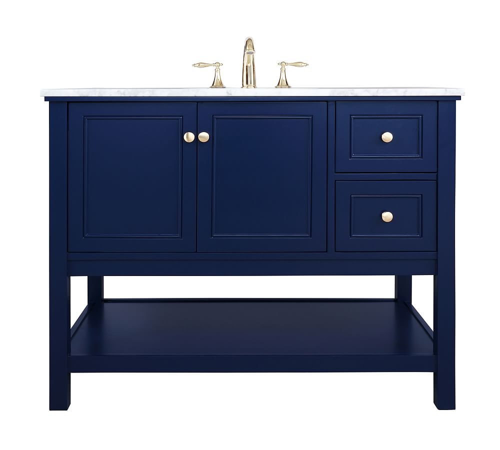 Blue Taryn Single Sink Vanity, 42" - Pottery Barn  Havenly