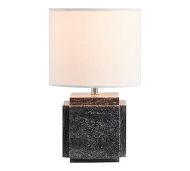 Amara Marble Table Lamp Small Black, Low Rectangle Table Lamp