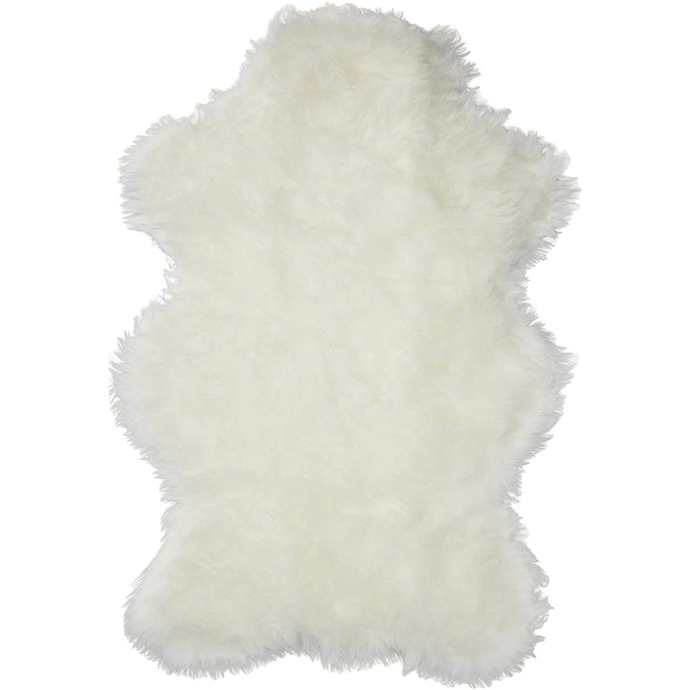 Faux Fur Area Rug Luxuriously Soft, Faux Fur Area Rug White