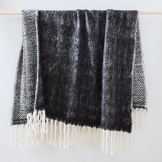 West elm brushed herringbone outlet throw