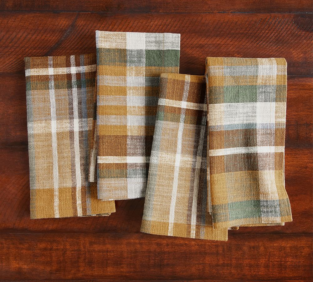 Montecito Plaid Cotton/Linen Napkins - Set of 4